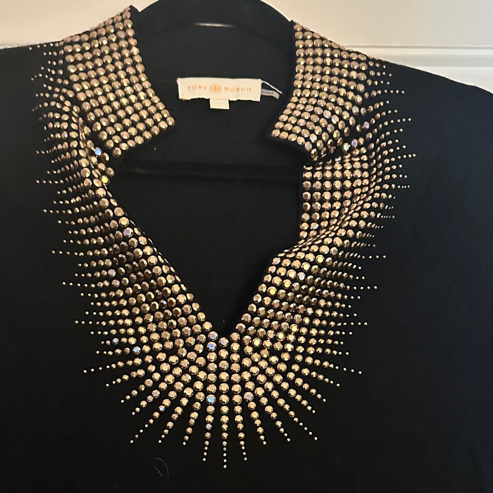 Tory Burch Black Sweater with Gold Studs - Picture 2 of 5